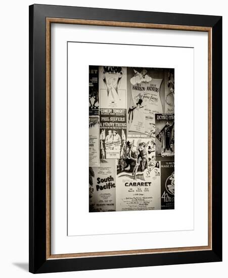 NYC Street Art - Patchwork of Old Posters of Broadway Musicals - Times Square - Manhattan-Philippe Hugonnard-Framed Art Print