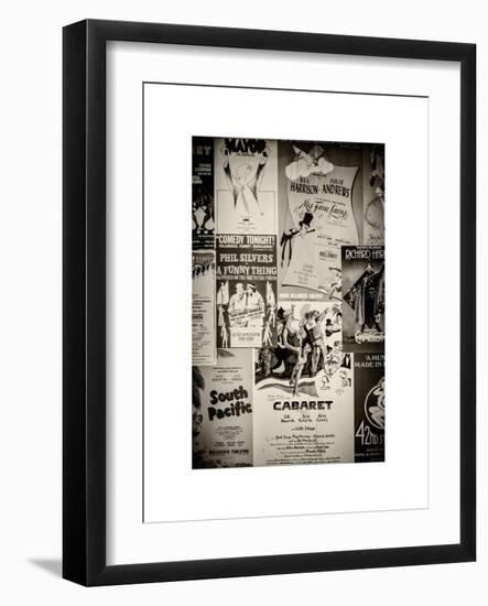 NYC Street Art - Patchwork of Old Posters of Broadway Musicals - Times Square - Manhattan-Philippe Hugonnard-Framed Art Print