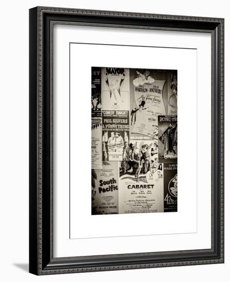 NYC Street Art - Patchwork of Old Posters of Broadway Musicals - Times Square - Manhattan-Philippe Hugonnard-Framed Art Print