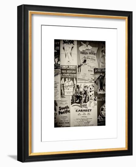 NYC Street Art - Patchwork of Old Posters of Broadway Musicals - Times Square - Manhattan-Philippe Hugonnard-Framed Art Print