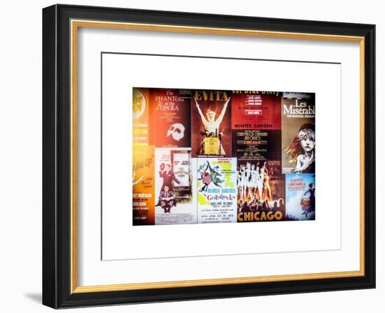 NYC Street Art - Patchwork of Old Posters of Broadway Musicals - Times Square - Manhattan-Philippe Hugonnard-Framed Art Print