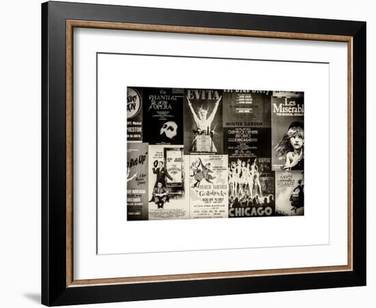 NYC Street Art - Patchwork of Old Posters of Broadway Musicals - Times Square - Manhattan-Philippe Hugonnard-Framed Art Print