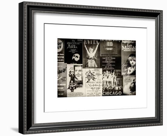 NYC Street Art - Patchwork of Old Posters of Broadway Musicals - Times Square - Manhattan-Philippe Hugonnard-Framed Art Print