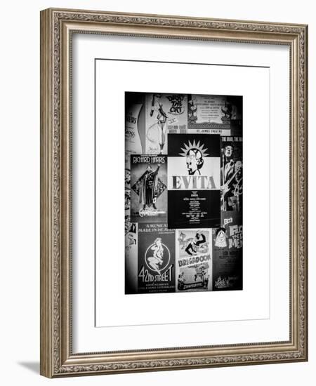 NYC Street Art - Patchwork of Old Posters of Broadway Musicals - Times Square - Manhattan-Philippe Hugonnard-Framed Art Print