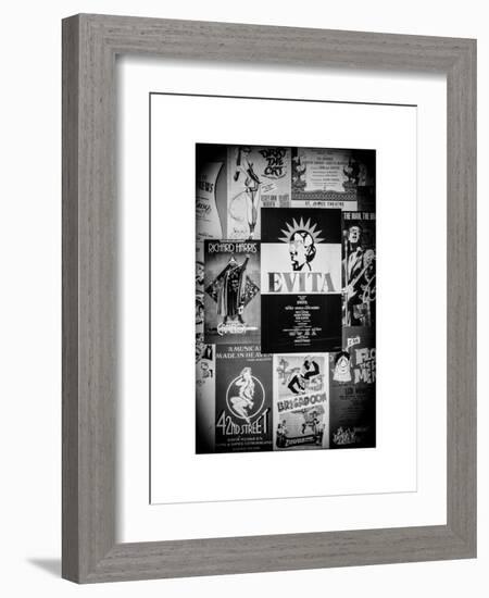 NYC Street Art - Patchwork of Old Posters of Broadway Musicals - Times Square - Manhattan-Philippe Hugonnard-Framed Art Print