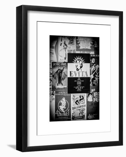 NYC Street Art - Patchwork of Old Posters of Broadway Musicals - Times Square - Manhattan-Philippe Hugonnard-Framed Art Print