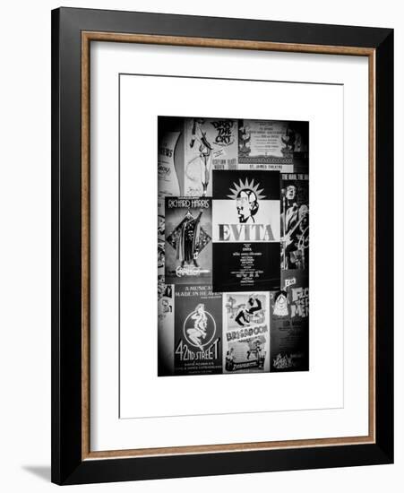 NYC Street Art - Patchwork of Old Posters of Broadway Musicals - Times Square - Manhattan-Philippe Hugonnard-Framed Art Print