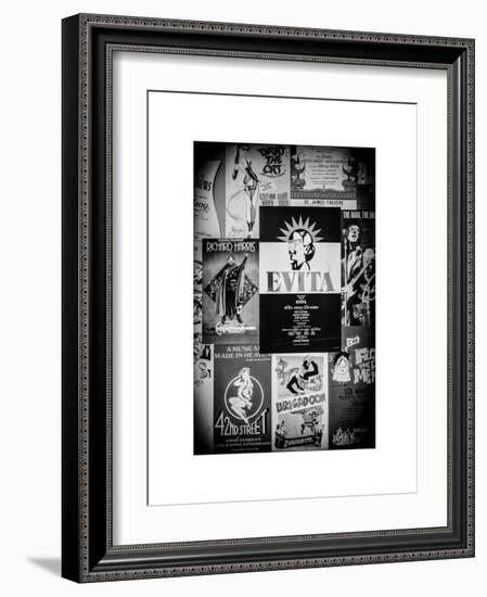 NYC Street Art - Patchwork of Old Posters of Broadway Musicals - Times Square - Manhattan-Philippe Hugonnard-Framed Art Print