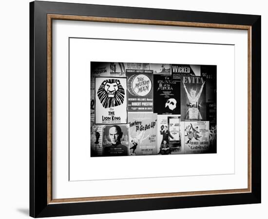 NYC Street Art - Patchwork of Old Posters of Broadway Musicals - Times Square - Manhattan-Philippe Hugonnard-Framed Art Print