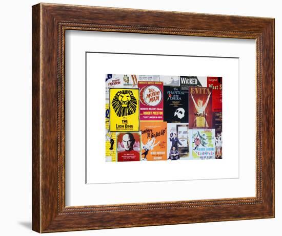 NYC Street Art - Patchwork of Old Posters of Broadway Musicals - Times Square - Manhattan-Philippe Hugonnard-Framed Premium Giclee Print