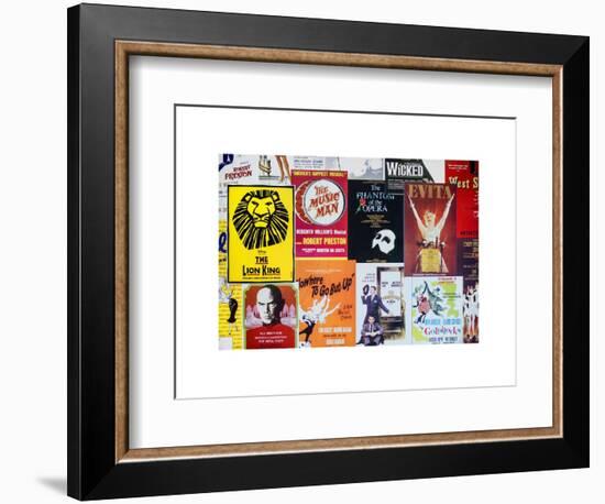 NYC Street Art - Patchwork of Old Posters of Broadway Musicals - Times Square - Manhattan-Philippe Hugonnard-Framed Premium Giclee Print