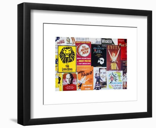 NYC Street Art - Patchwork of Old Posters of Broadway Musicals - Times Square - Manhattan-Philippe Hugonnard-Framed Premium Giclee Print