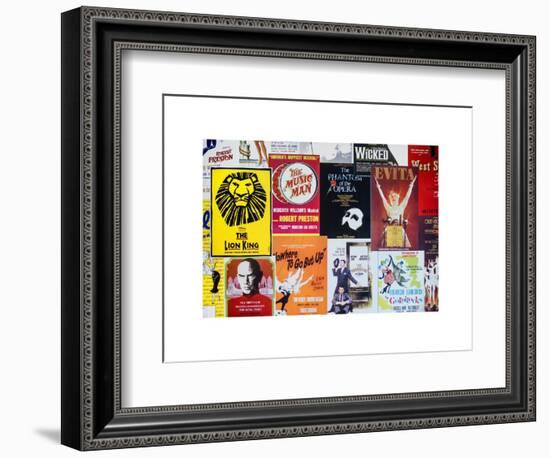 NYC Street Art - Patchwork of Old Posters of Broadway Musicals - Times Square - Manhattan-Philippe Hugonnard-Framed Premium Giclee Print