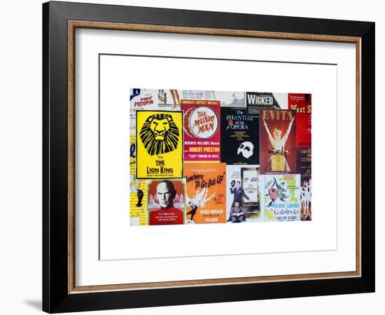 NYC Street Art - Patchwork of Old Posters of Broadway Musicals - Times Square - Manhattan-Philippe Hugonnard-Framed Art Print