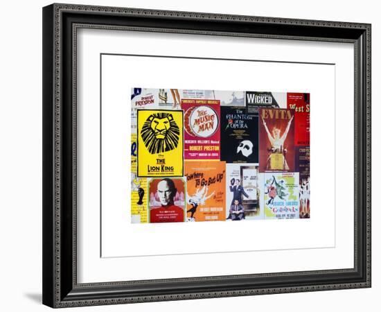 NYC Street Art - Patchwork of Old Posters of Broadway Musicals - Times Square - Manhattan-Philippe Hugonnard-Framed Art Print