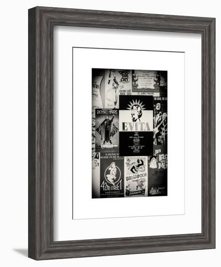 NYC Street Art - Patchwork of Old Posters of Broadway Musicals - Times Square - Manhattan-Philippe Hugonnard-Framed Art Print