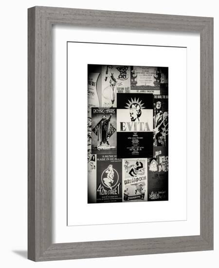 NYC Street Art - Patchwork of Old Posters of Broadway Musicals - Times Square - Manhattan-Philippe Hugonnard-Framed Art Print