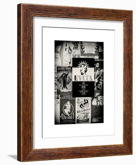 NYC Street Art - Patchwork of Old Posters of Broadway Musicals - Times Square - Manhattan-Philippe Hugonnard-Framed Art Print