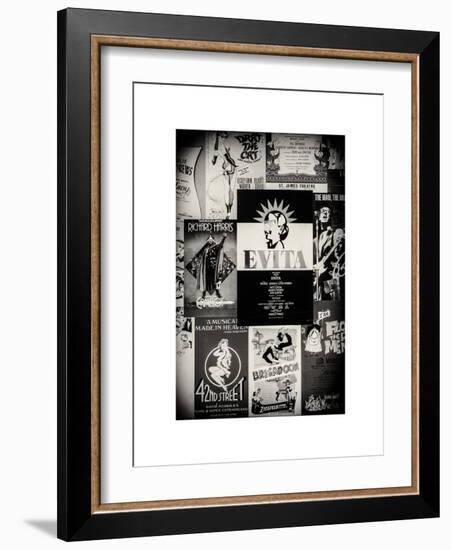 NYC Street Art - Patchwork of Old Posters of Broadway Musicals - Times Square - Manhattan-Philippe Hugonnard-Framed Art Print