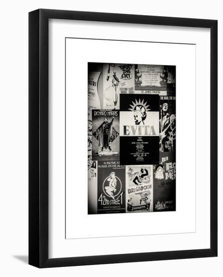 NYC Street Art - Patchwork of Old Posters of Broadway Musicals - Times Square - Manhattan-Philippe Hugonnard-Framed Art Print