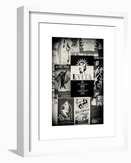 NYC Street Art - Patchwork of Old Posters of Broadway Musicals - Times Square - Manhattan-Philippe Hugonnard-Framed Art Print