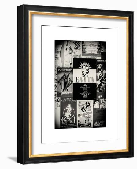 NYC Street Art - Patchwork of Old Posters of Broadway Musicals - Times Square - Manhattan-Philippe Hugonnard-Framed Art Print