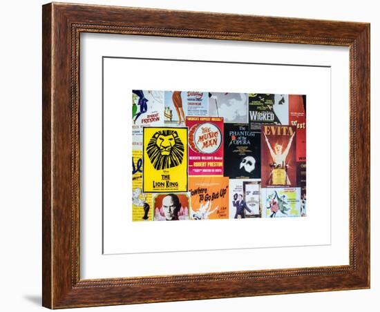 NYC Street Art - Patchwork of Old Posters of Broadway Musicals - Times Square - Manhattan-Philippe Hugonnard-Framed Art Print