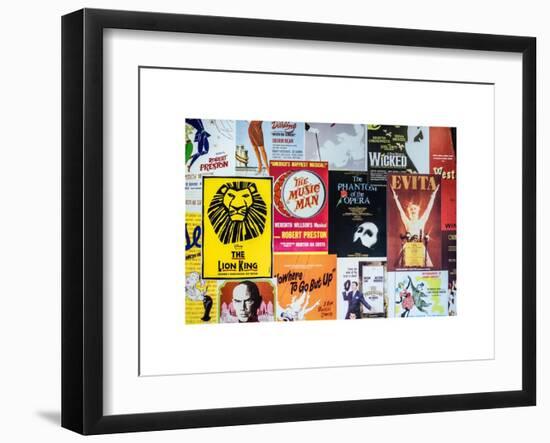 NYC Street Art - Patchwork of Old Posters of Broadway Musicals - Times Square - Manhattan-Philippe Hugonnard-Framed Art Print