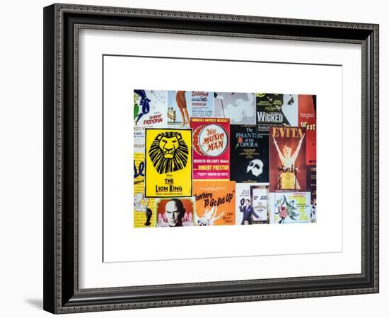 NYC Street Art - Patchwork of Old Posters of Broadway Musicals - Times Square - Manhattan-Philippe Hugonnard-Framed Art Print