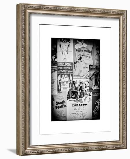 NYC Street Art - Patchwork of Old Posters of Broadway Musicals - Times Square - Manhattan-Philippe Hugonnard-Framed Art Print