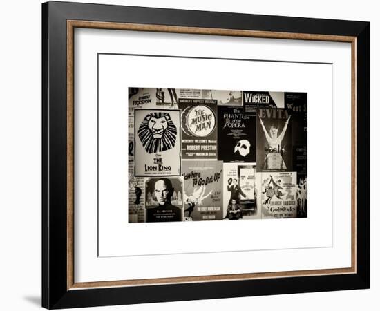 NYC Street Art - Patchwork of Old Posters of Broadway Musicals - Times Square - Manhattan-Philippe Hugonnard-Framed Art Print