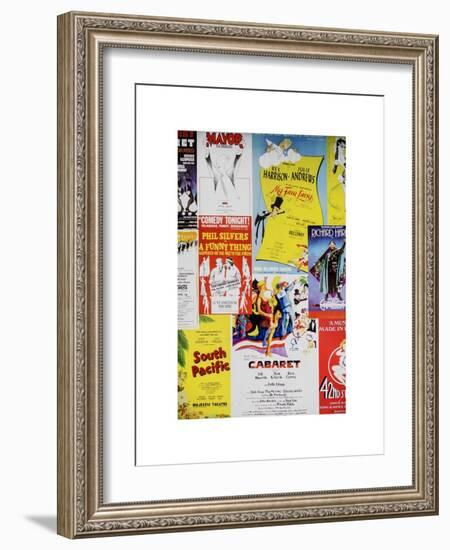 NYC Street Art - Patchwork of Old Posters of Broadway Musicals - Times Square - Manhattan-Philippe Hugonnard-Framed Art Print