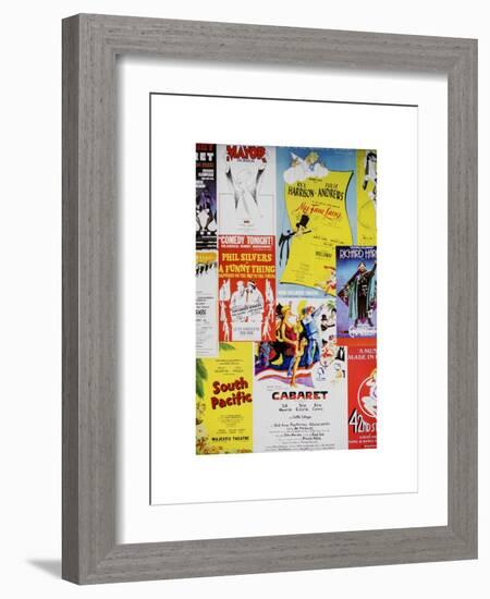 NYC Street Art - Patchwork of Old Posters of Broadway Musicals - Times Square - Manhattan-Philippe Hugonnard-Framed Art Print