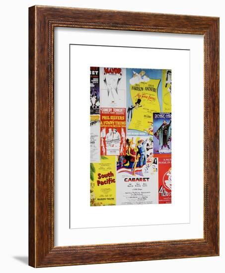 NYC Street Art - Patchwork of Old Posters of Broadway Musicals - Times Square - Manhattan-Philippe Hugonnard-Framed Art Print