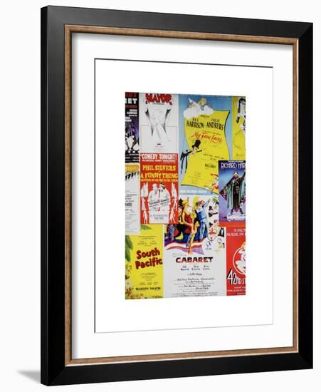 NYC Street Art - Patchwork of Old Posters of Broadway Musicals - Times Square - Manhattan-Philippe Hugonnard-Framed Art Print