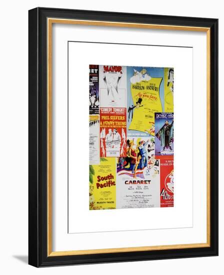 NYC Street Art - Patchwork of Old Posters of Broadway Musicals - Times Square - Manhattan-Philippe Hugonnard-Framed Art Print