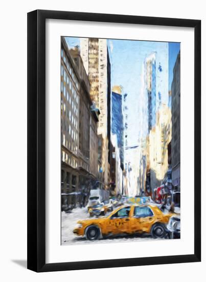 NYC Taxi - In the Style of Oil Painting-Philippe Hugonnard-Framed Giclee Print