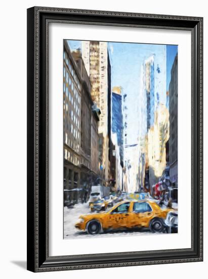 NYC Taxi - In the Style of Oil Painting-Philippe Hugonnard-Framed Giclee Print