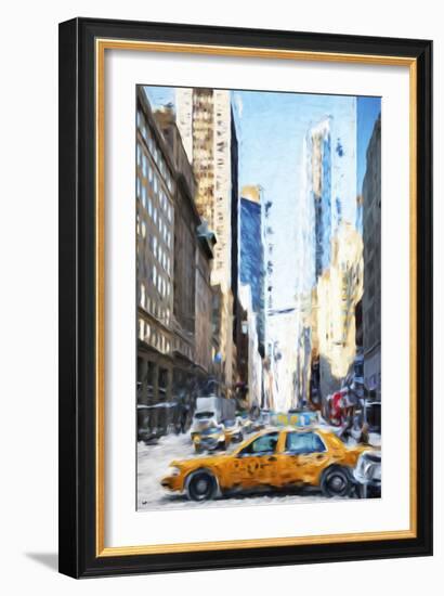 NYC Taxi - In the Style of Oil Painting-Philippe Hugonnard-Framed Giclee Print