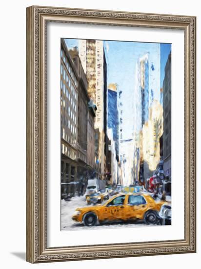 NYC Taxi - In the Style of Oil Painting-Philippe Hugonnard-Framed Premium Giclee Print