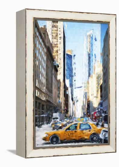 NYC Taxi - In the Style of Oil Painting-Philippe Hugonnard-Framed Premier Image Canvas