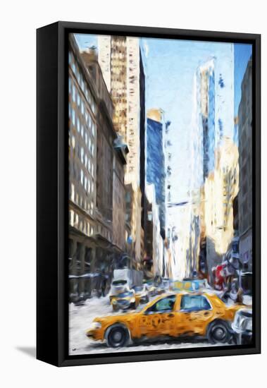 NYC Taxi - In the Style of Oil Painting-Philippe Hugonnard-Framed Premier Image Canvas