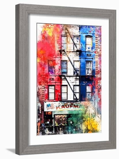 NYC Watercolor Collection - American Flag-Philippe Hugonnard-Framed Art Print