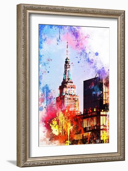 NYC Watercolor Collection - At the Top of the Empire-Philippe Hugonnard-Framed Art Print