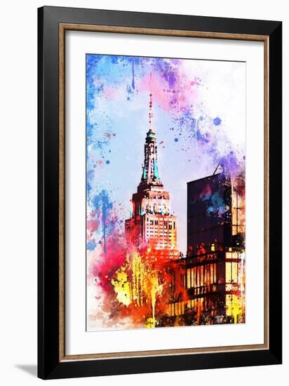 NYC Watercolor Collection - At the Top of the Empire-Philippe Hugonnard-Framed Art Print