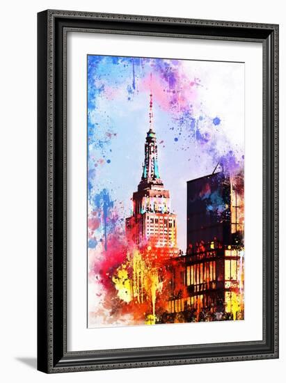 NYC Watercolor Collection - At the Top of the Empire-Philippe Hugonnard-Framed Art Print