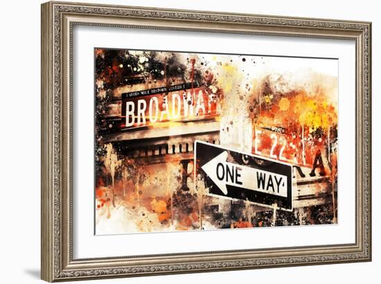 NYC Watercolor Collection - Broadway One Way-Philippe Hugonnard-Framed Art Print