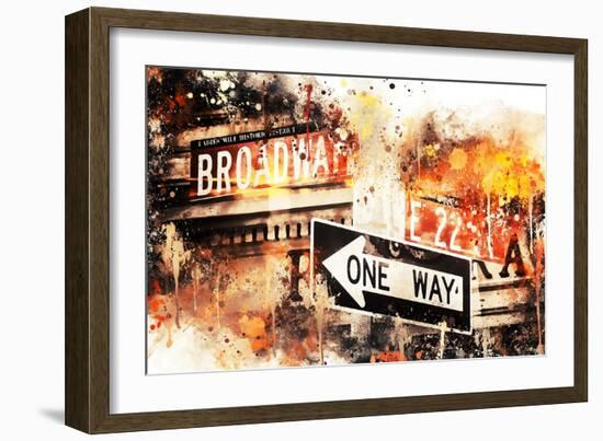 NYC Watercolor Collection - Broadway One Way-Philippe Hugonnard-Framed Art Print