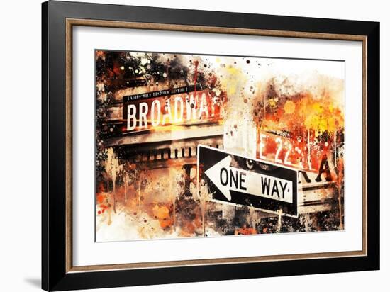 NYC Watercolor Collection - Broadway One Way-Philippe Hugonnard-Framed Art Print