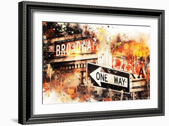 NYC Watercolor Collection - Broadway One Way-Philippe Hugonnard-Framed Art Print